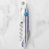 サマー人気があるネイビーブルーボートストライプコレクション ソムリエナイフ (正面)