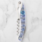 サマー人気があるネイビーブルーボートストライプコレクション ソムリエナイフ (正面)