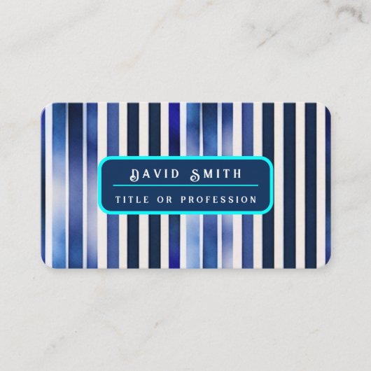 サマー人気があるネイビーブルーボートストライプコレクション 名刺 (正面)