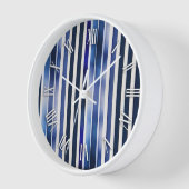 サマー人気があるネイビーブルーボートストライプコレクション 壁時計 (傾斜)