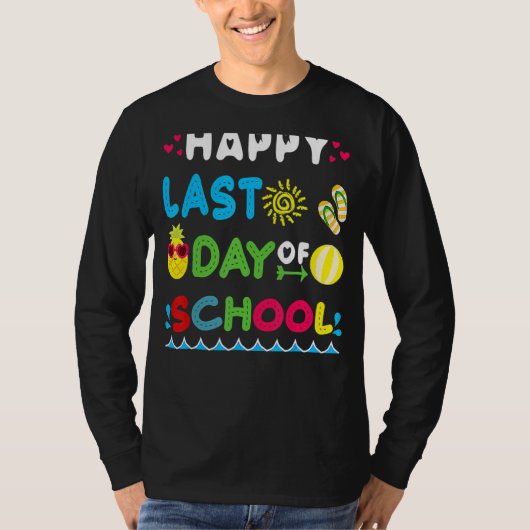サマー先生Stのために学校を出て幸せな最終日 Tシャツ (正面)