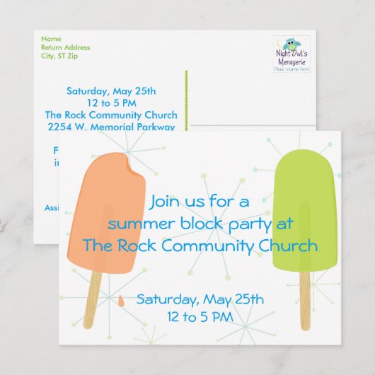 サマー凍っていトリーツはがき ポストカード (正面/裏面)