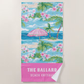 サマー名門私立校風のビーチ傘 |ビーチハウス ビーチタオル (正面)