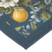 サマー地中海のイエロー・レモンのネイビー・ブルー テーブルクロス (アングル)