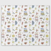 サマー地中海のイタリアンドードル ラッピングペーパー (フラット)