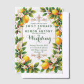 サマー地中海のエレガンス結婚ズ ベラム紙招待状 (オフセット)