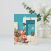 サマー地中海のスタイル散歩 ポストカード (スタンド正面)