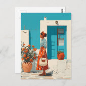 サマー地中海のスタイル散歩 ポストカード (正面/裏面)