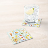 サマー地中海のビベス スクエアペーパーコースター (インサイチュ)