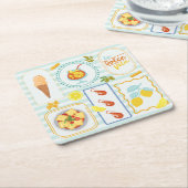 サマー地中海のビベス スクエアペーパーコースター (アングル)