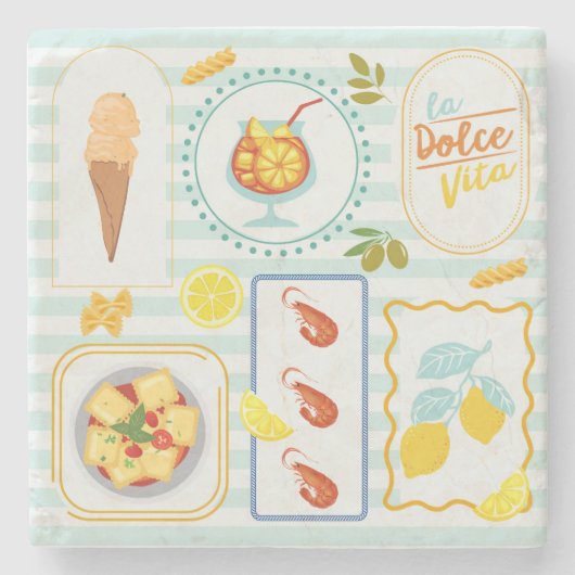 サマー地中海のビベス ストーンコースター (正面)