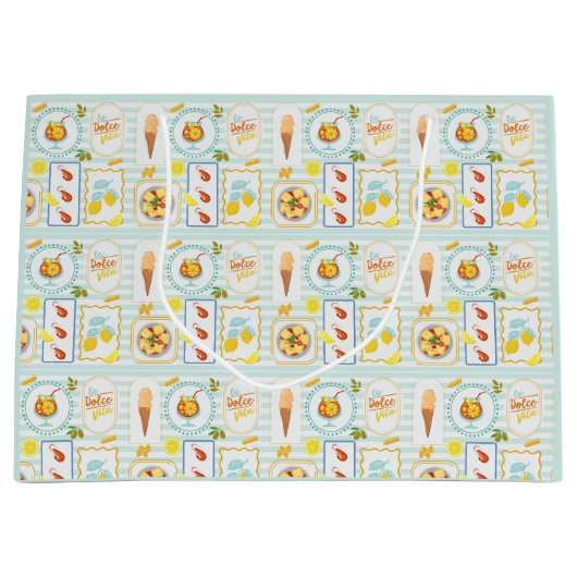 サマー地中海のビベス ラージペーパーバッグ (正面)