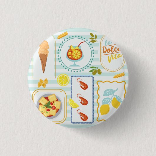 サマー地中海のビベス 缶バッジ (正面)