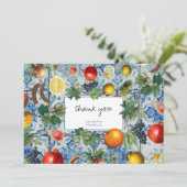 サマー地中海のフルーツブルーモザイクありがとう サンキューカード (スタンド正面)