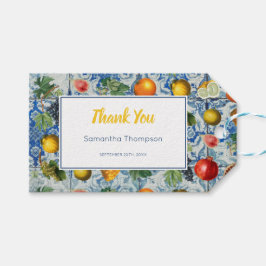 サマー地中海のフルーツブルーモザイク ギフトタグ
