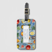 サマー地中海のフルーツブルーモザイク ラゲッジタグ (正面縦)