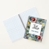 サマー地中海のフルーツ&ブルーホワイトモザイク ノートブック (内部)