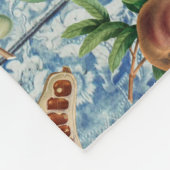 サマー地中海のフルーツ&ブルーホワイトモザイク フリースブランケット (角)