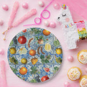 サマー地中海のフルーツ&ブルーホワイトモザイク ペーパープレート (パーティー)