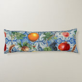 サマー地中海のフルーツ&ブルーホワイトモザイク ボディピロー (裏面)