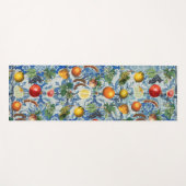 サマー地中海のフルーツ&ブルーホワイトモザイク ヨガマット (正面(横))