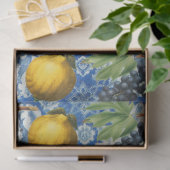 サマー地中海のフルーツ&ブルーホワイトモザイク 薄葉紙 (ギフト)