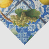 サマー地中海のフルーツ&ブルーホワイトモザイク 薄葉紙 (詳細)