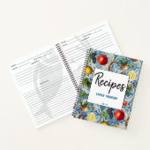 サマー地中海のフルーツ&ブルーモザイクレシピ ノートブック (内部)