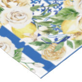 サマー地中海のレモンと花プリント テーブルクロス (アングル)