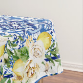 サマー地中海のレモンと花プリント テーブルクロス (インサイチュ)