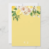 サマー地中海のレモンの明るい黄色結婚の黄色 招待状 (裏面)