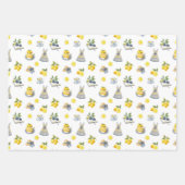 サマー地中海のレモン模様 ラッピングペーパーシート (正面3)