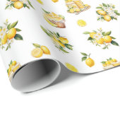 サマー地中海のレモン模様 ラッピングペーパー (ロールコーナー)