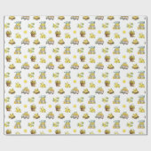 サマー地中海のレモン模様 ラッピングペーパー (フラット)