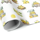 サマー地中海のレモン模様 ラッピングペーパー (ロールコーナー)