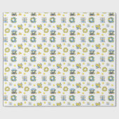 サマー地中海のレモン模様 ラッピングペーパー (フラット)