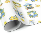 サマー地中海のレモン模様 ラッピングペーパー (ロールコーナー)