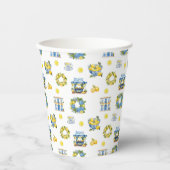 サマー地中海のレモン模様 紙コップ (正面)