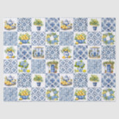 サマー地中海のレモン模様 薄葉紙 (正面)