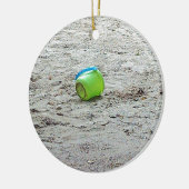 サマー失ったビーチの砂にグリーンバケット セラミックオーナメント (左)