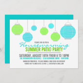 サマー引っ越し祝いパーティーパティオパーティの招待状 招待状 (正面/裏面)