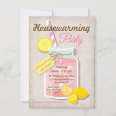 サマー引っ越し祝いパーティーメイスンジャールレモネードパーティー 招待状 (正面)