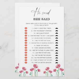 サマー彼は彼女はブライダルシャワーゲームを言った