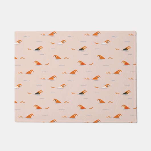 サマー抽象芸術スイミングレーンズプール ドアマット (正面)