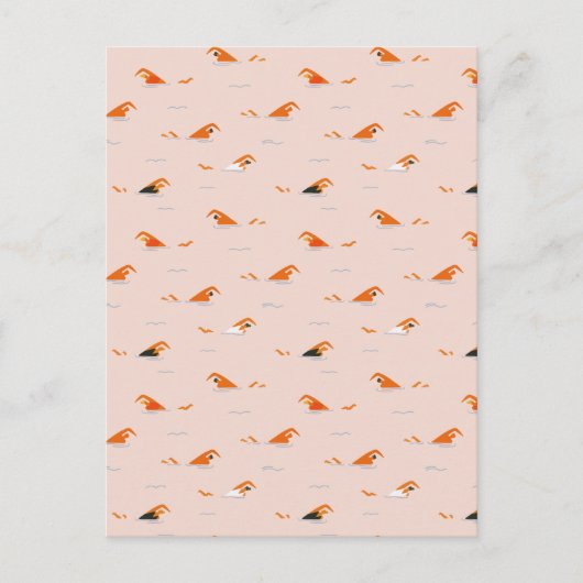 サマー抽象芸術スイミングレーンズプール 案内ポストカード (正面)