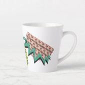 サマー抽象芸術フルーツスイカ&ネオンパイナップル カフェラテマグ (右)