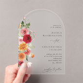 サマー数々のカラーフローラアーク アクリル招待状 (インサイチュ (ポータブル))