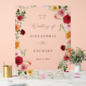 サマー数々のカラーフローラ結婚の歓迎 アクリルサイン (ウェディング)