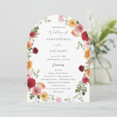 サマー数々のカラーフローラ結婚式 プログラム2 – アーチ 招待状 (スタンド正面)