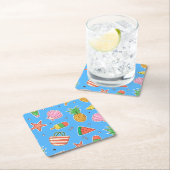 サマー日ビーチ紙コースター スクエアペーパーコースター (インサイチュ)
